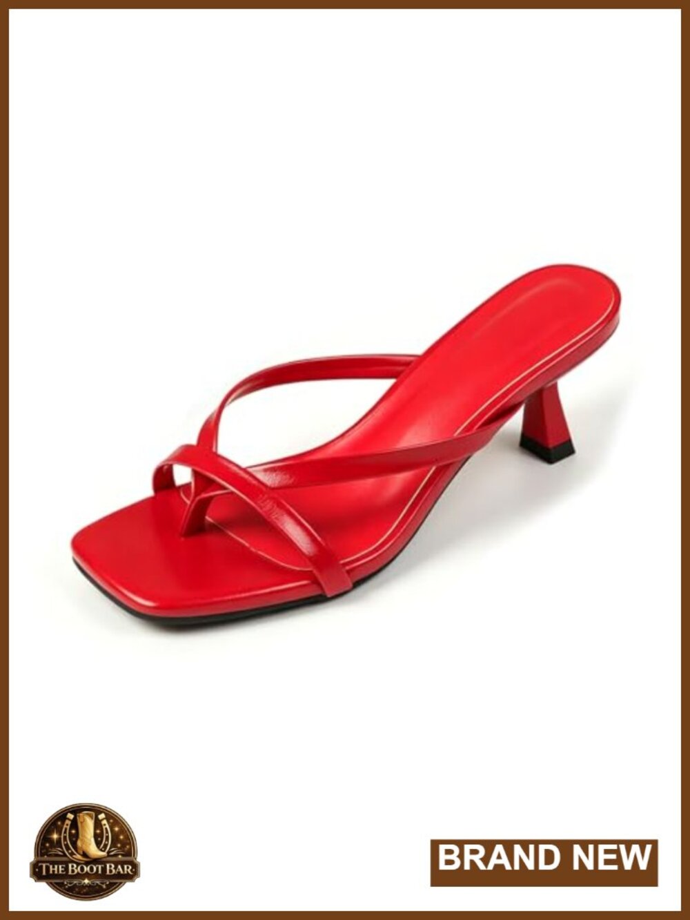 Strappy Kitten Heel Flip Flops Sandals Square Open Toe Slip On Low Heels Mules